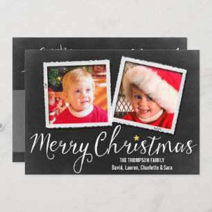 Merry Christmas Blackboard 2 photo card
