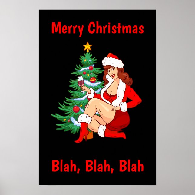 Merry Christmas Blah, Blah, Blah - Funny Christmas Poster (Front)