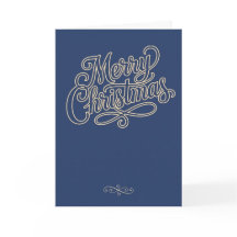 Merry Christmas Blue Script Greeting
