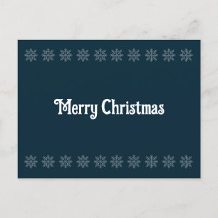 Merry Christmas blue white embroidery pattern Postcard