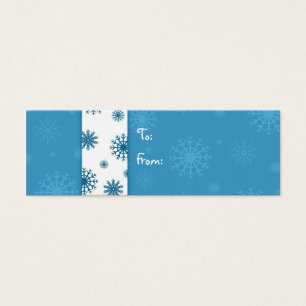 Merry Christmas Blue White Snowflakes Gift Tags