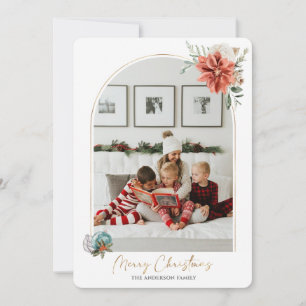 Merry Christmas Boho Photo Arch Holiday Card