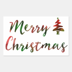 Merry Christmas Bokeh Tree Lights Sticker