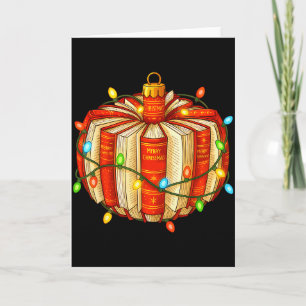 Merry Christmas Book Ornament Book Lover All Booke Card