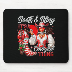 Merry Christmas Boots & Bling Its A Cowgirl Th Mouse Pad