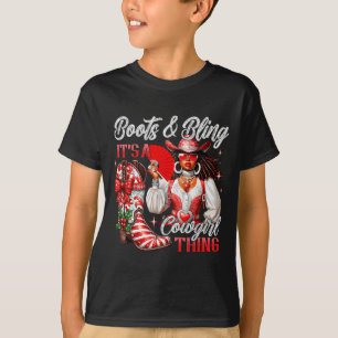 Merry Christmas Boots & Bling Its A Cowgirl Th T-Shirt