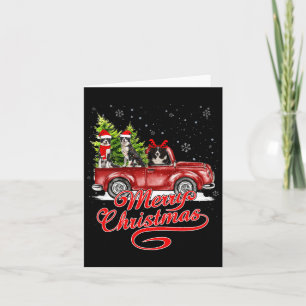 Merry Christmas Border Collie Dogs Santa Reindeer Card