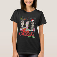 Merry Christmas Border Collie Santa Reindeer Light