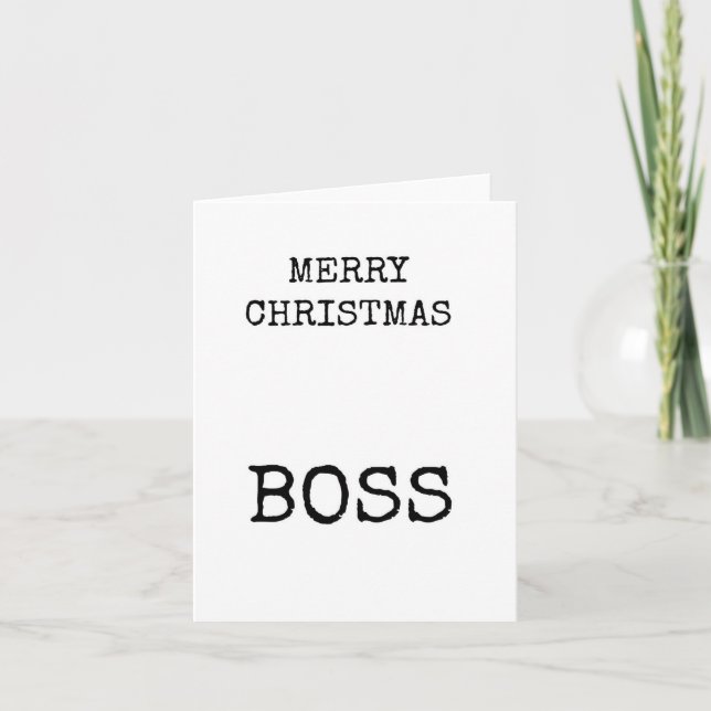 Merry Christmas Boss, Simple, Text Only, Card (Front)
