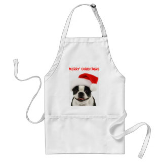 Merry Christmas Boston Santa Apron