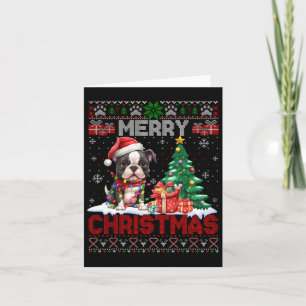Merry Christmas Boston Terrier Dog Lovers Ugly Xma Card