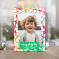 Merry Christmas Botanical Cheery Tie Dye - Photo