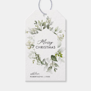 Merry Christmas   Botanical Greenery Gift Tags
