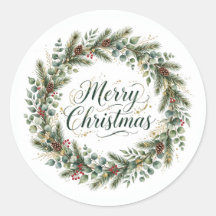 Merry Christmas Botanical Sticker
