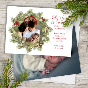 Merry Christmas Botanical Winter Holiday Wreath