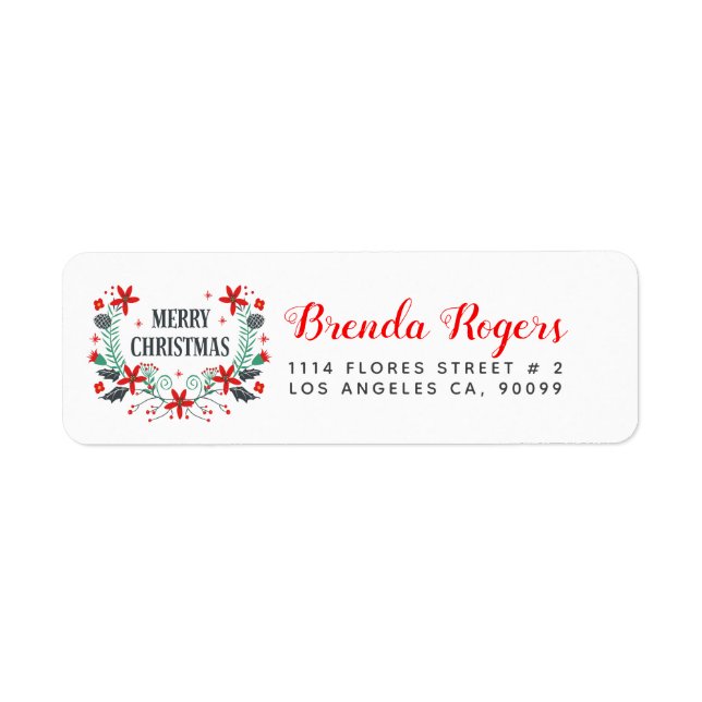 Merry Christmas Bouquet & Modern Typography (Front)