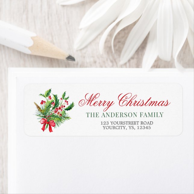 Merry Christmas bouquet red green (Insitu)