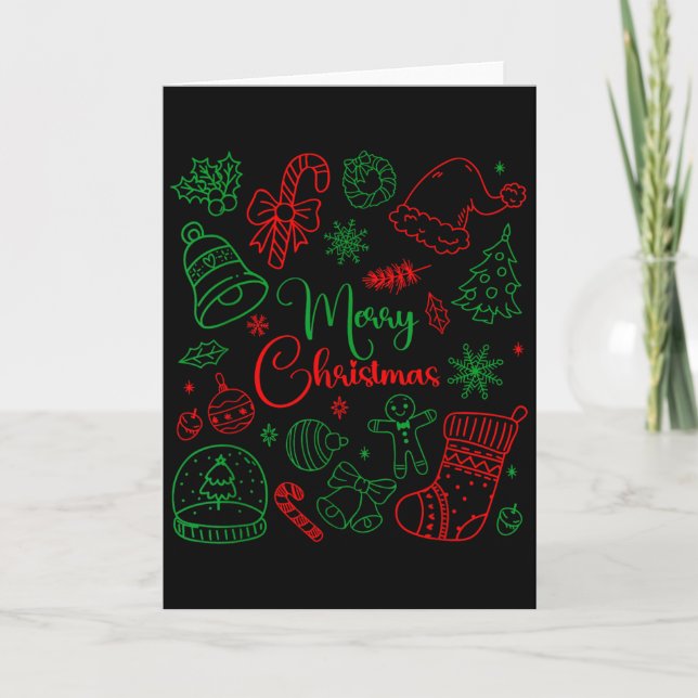 Merry Christmas Bow Santa Xmas Coquette Aesthetic  Card (Front)