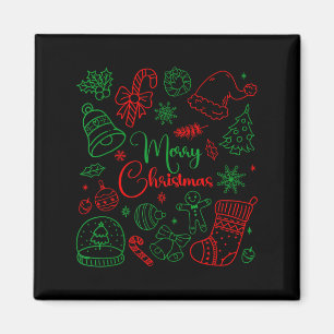 Merry Christmas Bow Santa Xmas Coquette Aesthetic  Magnet
