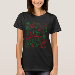 Merry Christmas Bow Santa Xmas Coquette Aesthetic  T-Shirt