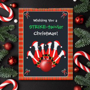 Merry Christmas Bowling Postcard