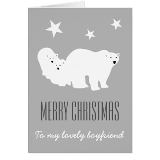 Merry Christmas Boyfriend Polar Bears Card