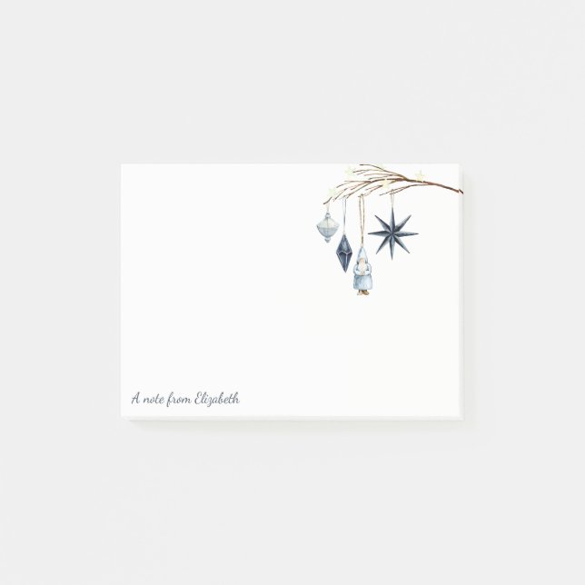 Merry Christmas,Branch,Balls,Santa Claus,Stars Post-it Notes (Front)