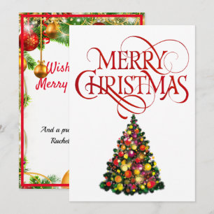 Merry Christmas Bright Happy Colours Personal Text Holiday Card
