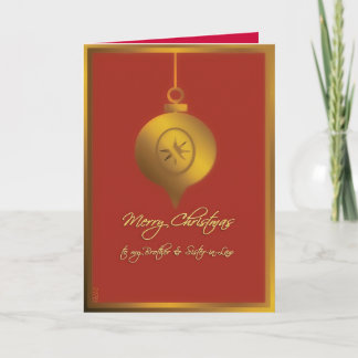 merry christmas brother & sister-in-law, bauble holiday card