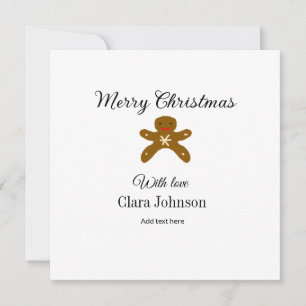 Merry Christmas brown cookies add name with love h Holiday Card