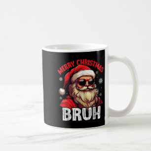 Merry Christmas Bruh Funny Santa Claus Retro Men W Coffee Mug