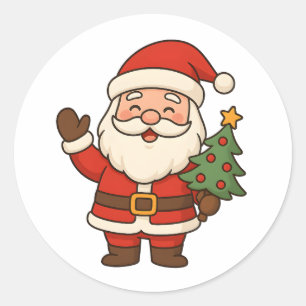 Merry Christmas Bruh Santa  Classic Round Sticker