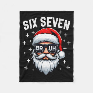 Merry Christmas Bruh Santa Face 67 Meme Funny Sayi Fleece Blanket