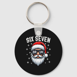 Merry Christmas Bruh Santa Face 67 Meme Funny Sayi Keychain