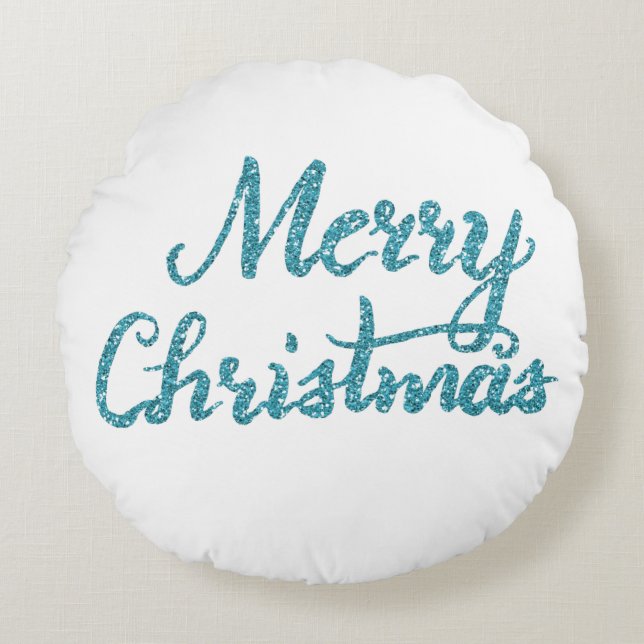 Merry Christmas brush script pillow (Front)