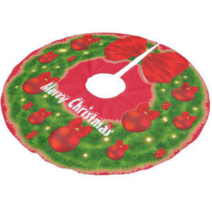 Merry Christmas Brushed Polyester Tree Skirt