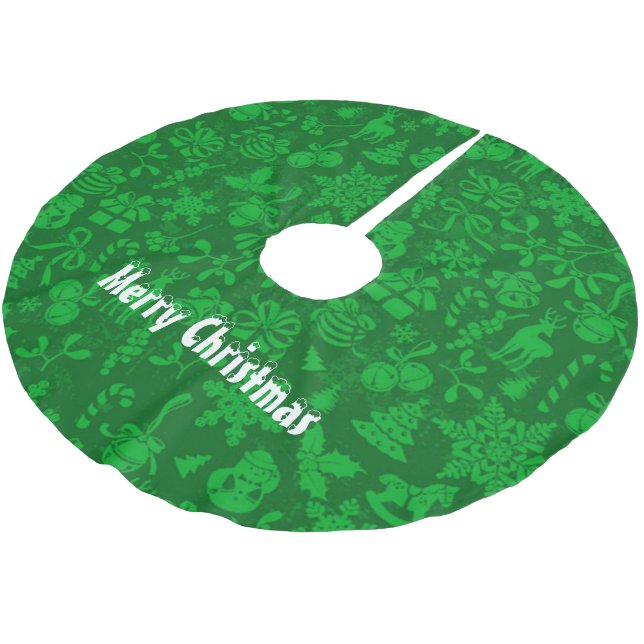Merry Christmas Brushed Polyester Tree Skirt (Angled)