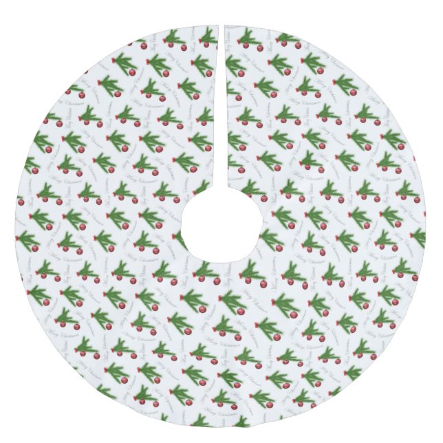 Merry Christmas Brushed Polyester Tree Skirt (Front)
