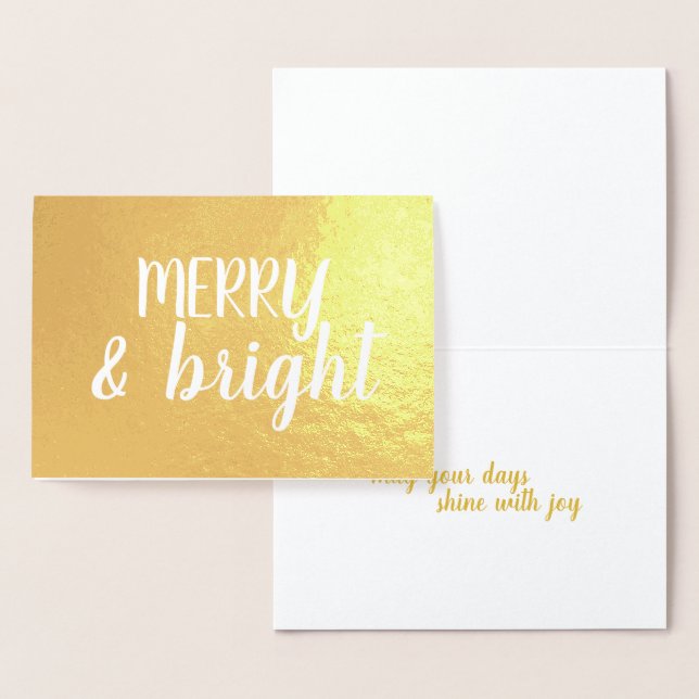 Merry Christmas Brushstroke Calligraphy Gold Foil Card (Display)