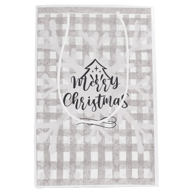 Merry Christmas Buffalo Check Gift Bag (Front)
