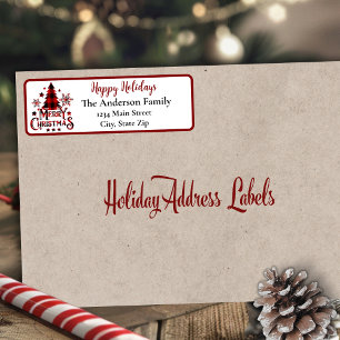 Merry Christmas Buffalo Plaid Address