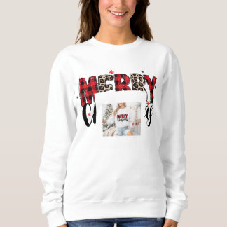 Merry Christmas Buffalo Plaid and Leopard Print Ty Sweatshirt