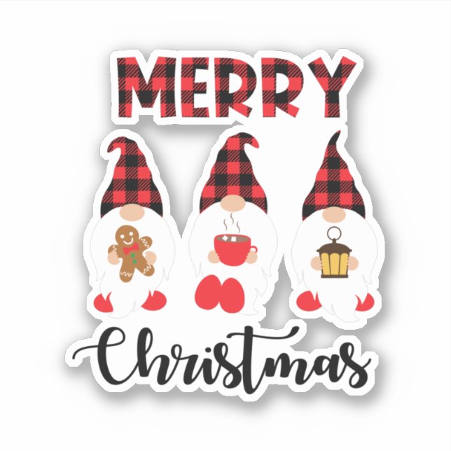 Merry Christmas- Buffalo Plaid Gnomes (Front)