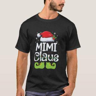 Merry Christmas Buffalo Plaid Red Santa Hat Mimi C T-Shirt