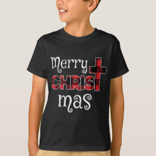 Merry Christmas Buffalo Plaid T-Shirt