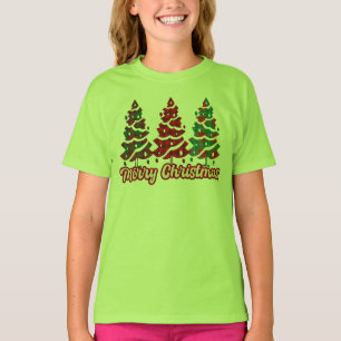 Merry Christmas Buffalo Plaid Trees Design-42019 T-Shirt