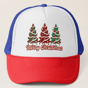 Merry Christmas Buffalo Plaid Trees Design-42019 Trucker Hat
