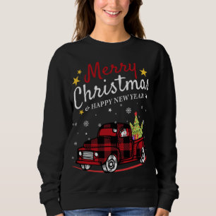 Merry Christmas Buffalo Truck Snowman Tree Red Pla Sweatshirt