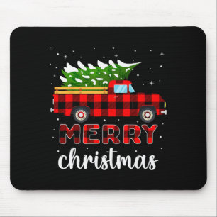 Merry Christmas Buffalo Truck Tree Red Plaid For M Mouse Pad