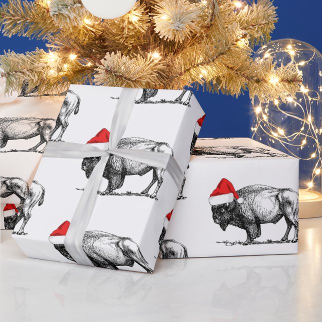 Merry Christmas Buffalo Wrapping Paper (Holidays)